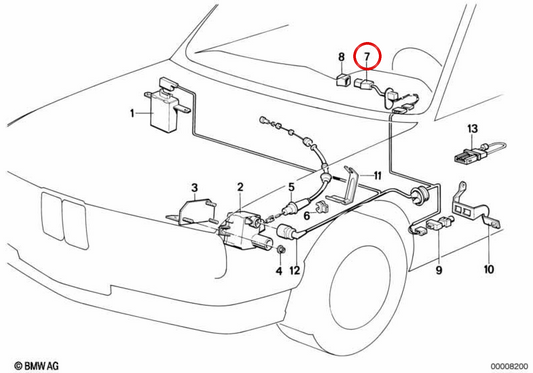 Interruptor de controle de cruzeiro OEM 61311389645 para BMW E34, E32. BMW genuíno.