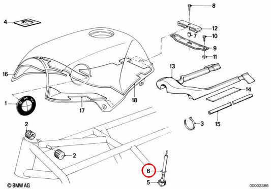 Anel de vedação OEM 61311459448 para motocicletas BMW K100, K100 LT, K100 RS, K100 RT. Originais BMW Motorrad.