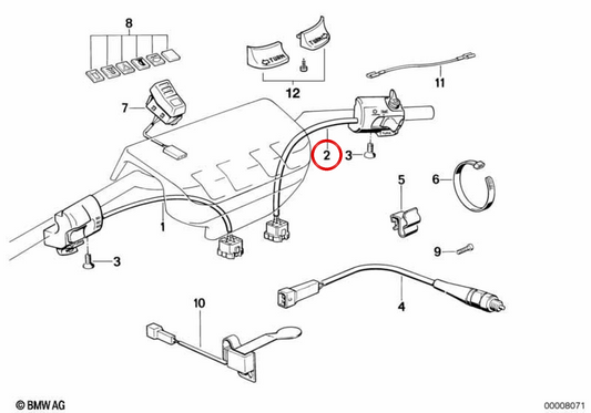 Interruttore multiplo con luce permanente OEM 61312305233 per moto BMW R 1100 GS, R 850 R, R 1100 RT, R 1100 RS... e altro ancora. BMW Motorrad originale.