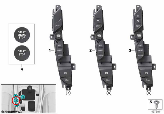 Central Console Control Modul 61315A1CA55 für BMW F40, F44, G20, G21, G29. Original BMW.
