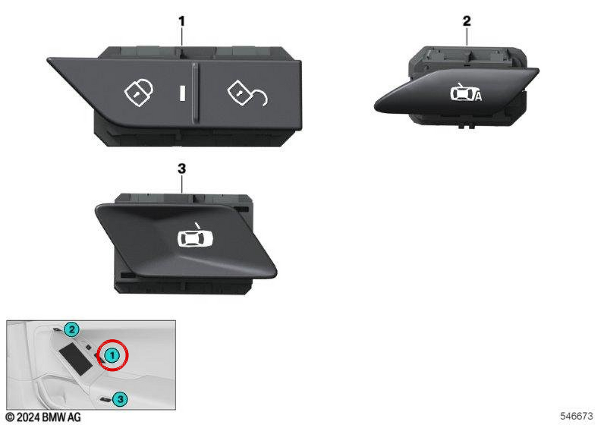 OEM DLS Switch 61315A205E1 für BMW G70. Original BMW.