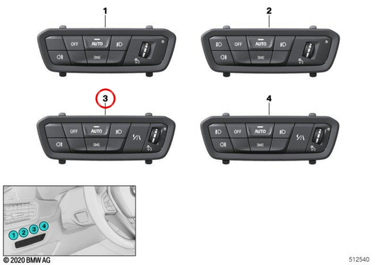 Module de commande de lumière OEM 61315A32843 pour BMW G05, G18, F95, G06, F96, G07. BMW d'origine.