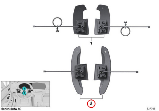 Alavancas de mudança OEM 61315A3B6A9 para BMW F70, U11, U12, U10. BMW genuíno.