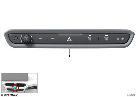 Audio OEM et unité de climatisation 61315A3F6C9 pour BMW G26. BMW d'origine.