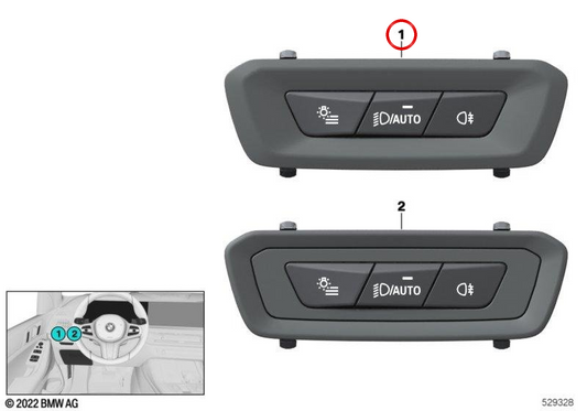 Interruttore della luce del modulo 61315A71544 per BMW G05, G18, F95, G06, F96. BMW originale.