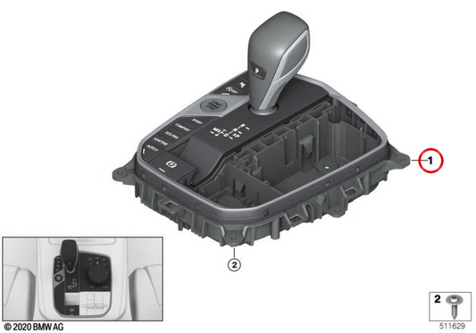 Central Console Button OEM 61315A7DFE0 für BMW G20 und G21. Originales BMW -Stück zur Steuerung von Funktionen aus der zentralen Konsole des Fahrzeugs.