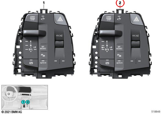 Modulo di controllo della console centrale 61315a8cc86 per BMW U06, U11, U12, U10. BMW originale.