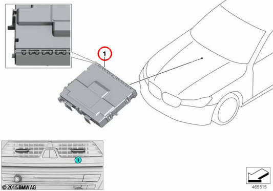Sensor de toque de ventilação de ar dianteiro direito OEM 61316827330 para BMW G11, G12. BMW genuíno.