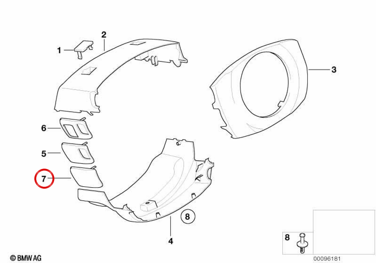 Embels Embels Oem 61316911568 for BMW E65, E66. Original BMW.