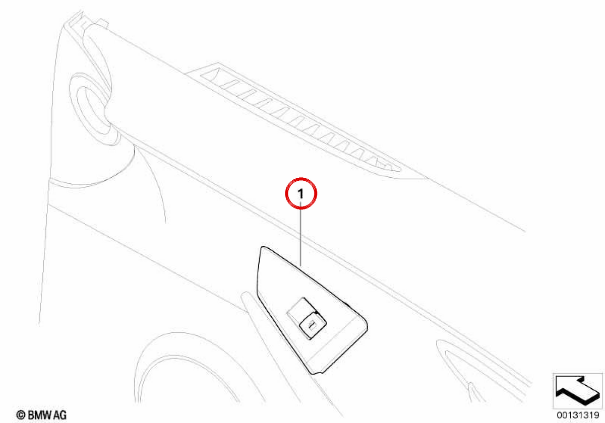 Oder elektrischer elektrischer Schalter OEM 61316922249 für BMW E63, E64. Original BMW.