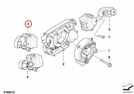 Levier des intermittents et des longs / shorts OEM 61316924103 pour BMW E60, E61, E63, E64. BMW d'origine.