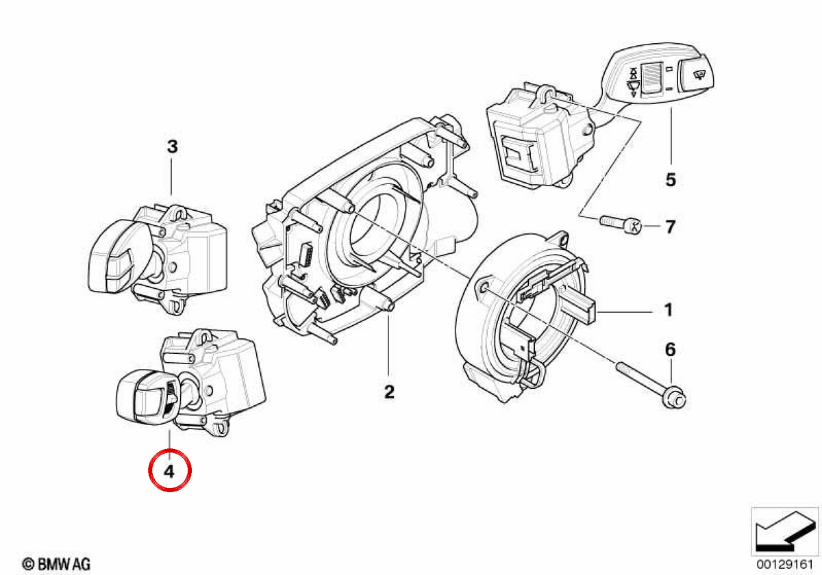 OEM Cruise Control Switch 61316924104 per BMW E60, E61, E63, E64. BMW originale.