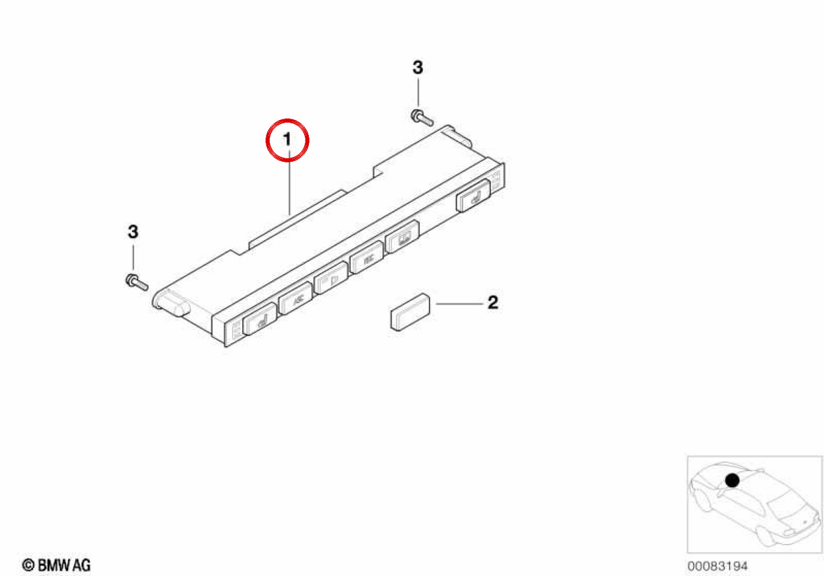 CENTRAL CONSOLE UNIT OEM 61316925520 for BMW E46. Original BMW.