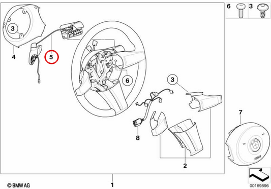 Palanca de cambio con levas OEM 61316926213 para BMW E85, E86. Original BMW.