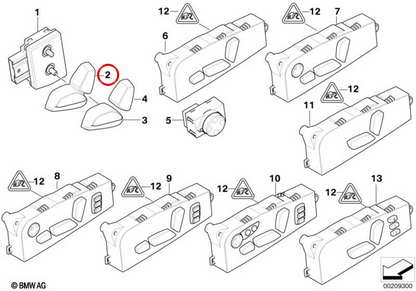 Módulo de ajuste elétrico do assento esquerdo OEM 61316930047 para BMW E60, E61. BMW genuíno.