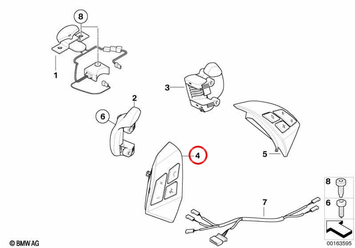 Left multifunction control OEM 61316983283 for BMW E60, E61. Original BMW.