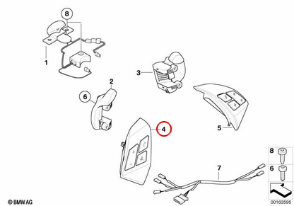 Left multifunction control OEM 61316983283 for BMW E60, E61. Original BMW.