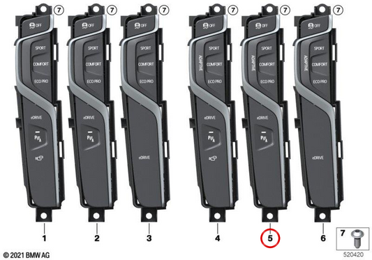 Unità di controllo della console centrale OEM 61316993907 per BMW G30, G38. BMW originale.