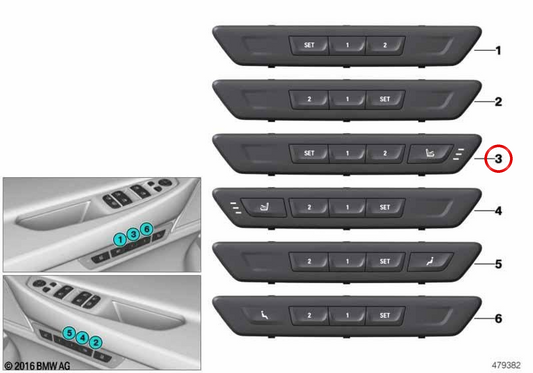 Módulo de controle de função de assento esquerdo OEM 61316997315 para BMW G11, G12. BMW genuíno.