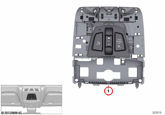 OEM -Dachkontrollmodul 6131699351 für BMW F45, F46, F48, F49, F39. Original BMW.