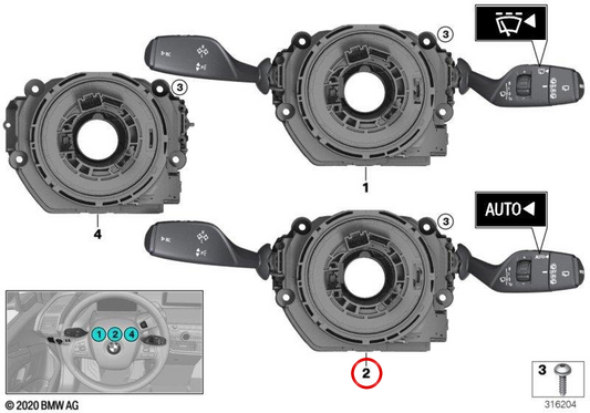 Module de commande de colonne d'adresse OEM 61316999512 pour BMW I3 (I01). BMW d'origine.