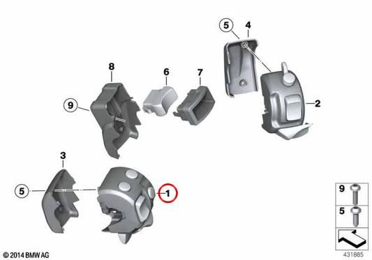Commutateur combiné gauche OEM 61317704619 pour motos BMW R1200R, K1200S, K1200R... et plus. BMW Motorrad d'origine.