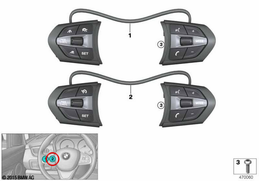 Module de boutons pour le volant M-Sport OEM 61317856946 pour BMW F48, F39. BMW d'origine.