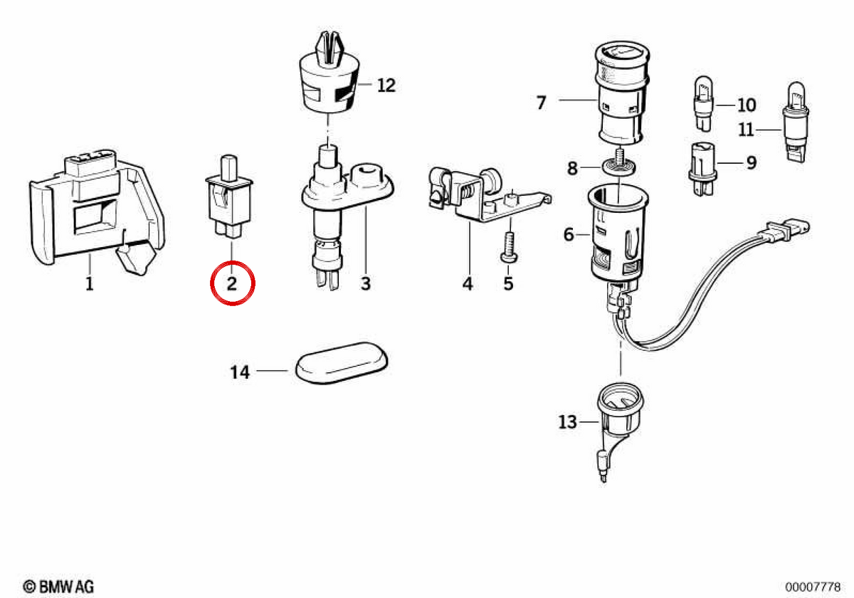 OEM Currug Switch 61318351140 per BMW E34 e Z1. BMW originale.