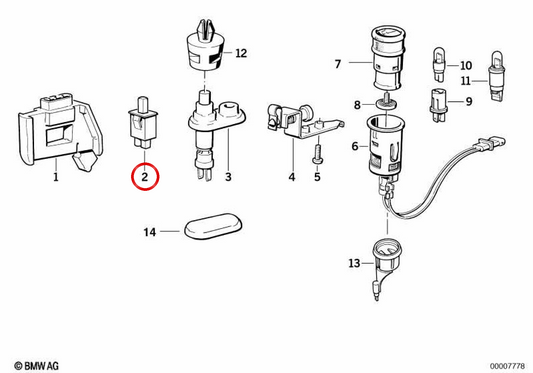 Interrupteur OEM Currug 61318351140 pour BMW E34 et Z1. BMW d'origine.