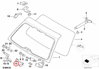 Microinterrupter OEM rear gate closure 61318355127 for BMW E34, E39. Original BMW.