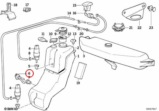 Interruttore livello serbatoio lavafari OEM 61318360459 per MINI R50, R52, R53, R55, R56, R57, R58, R59… e altri. Originale MINI