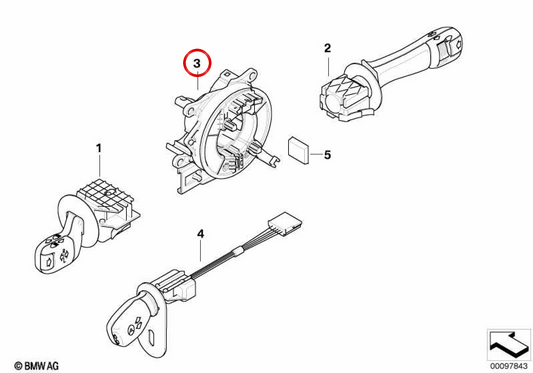Unidad de interruptores árbol de dirección OEM 61318379091 para BMW E46, E39, E38, X3 E83, X5 E53, Z4 E85, Z4 E86… y más. Original BMW.