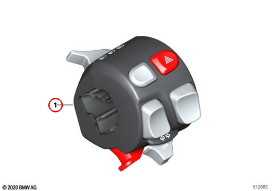 Interruptor combinado esquerdo OEM 61318546239 para motocicletas BMW R nineT, R nineT Pure, R nineT Scrambler, R nineT Racer, R nineT Urban G/S. Originais BMW Motorrad.