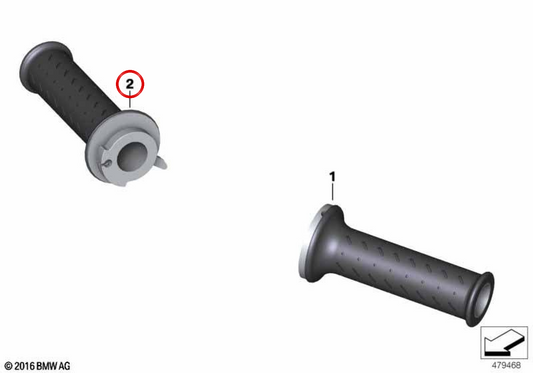 Poignée droite OEM 61318549090 pour motos BMW G 310 GS, G 310 R. BMW Motorrad d'origine.