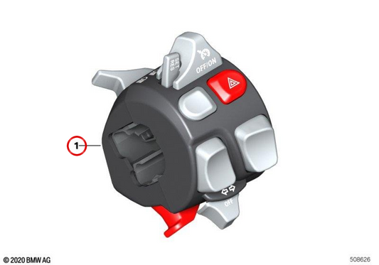 Kombinierter linker Schalter OEM 61318549971 für BMW Motorrad R1200GS, R1200R, R1200RT, R Ninenet, S1000xr, F800GS, F800R, K1600GT, K1600GTL. Originaler BMW Motorrad.