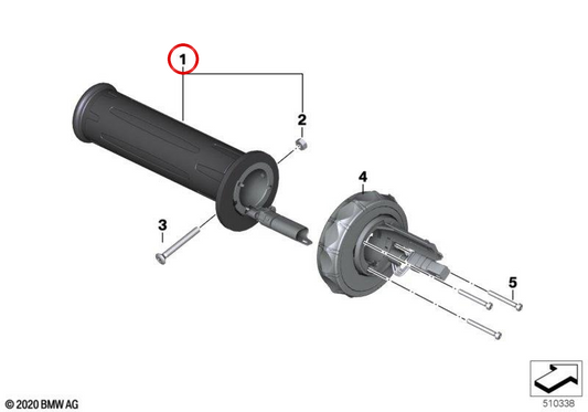 Heizgriff links OEM 61318552117 für BMW Motorrad F 750 GS, F 850 GS, R 1200 GS, R 1200 GS Adventure, R 1200 RT, R 1200 R, R 1200 RS mit Navigation-Vorbereitung. Original BMW Motorrad