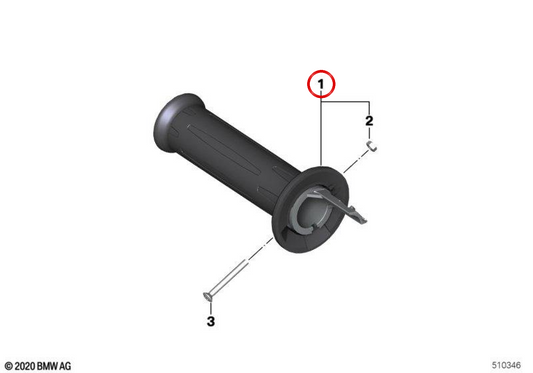 Punho esquerdo OEM 61318556595 para motocicletas BMW R1200GS, R1250GS, R nineT, S1000RR, F750GS, C400X... e muito mais. Originais BMW Motorrad.