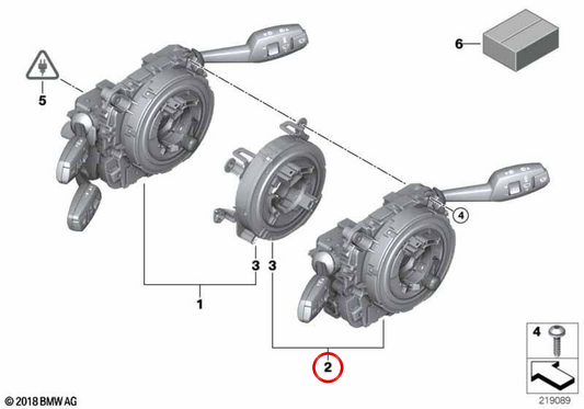 Centro de Control de la Columna de Dirección para BMW E82, E88, E90, E92, E93, E89 (OEM 61319123032). Original BMW