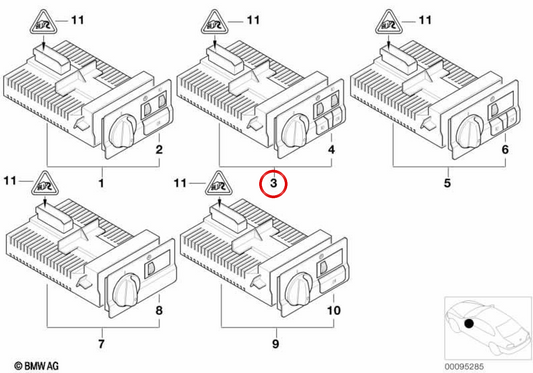 Headlight and Fog Light Switch OEM 61319133017 for BMW E46. Original BMW
