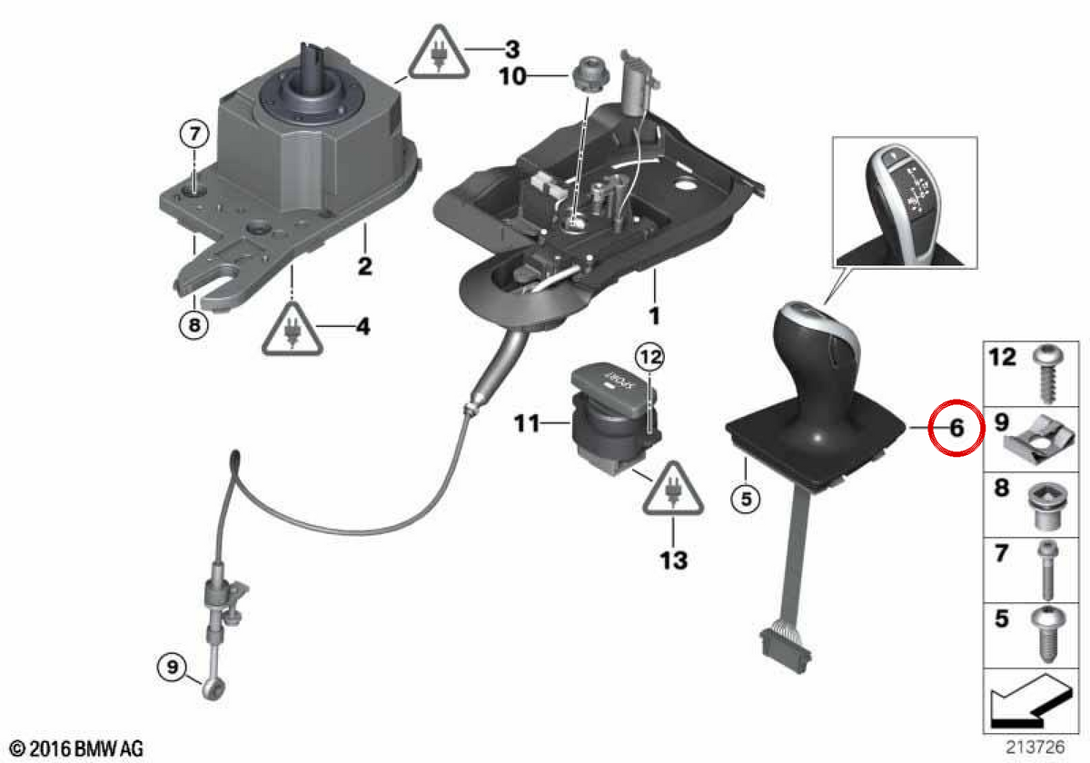 Automatischer Zahnradhebel OEM 61319205928 für BMW E82, E88, E90, E91, E92, E93. Original BMW.