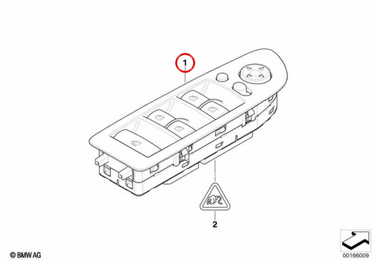 Interruptor de elevalunas Alaska Gris OEM 61319217319 para BMW E88. Original BMW.