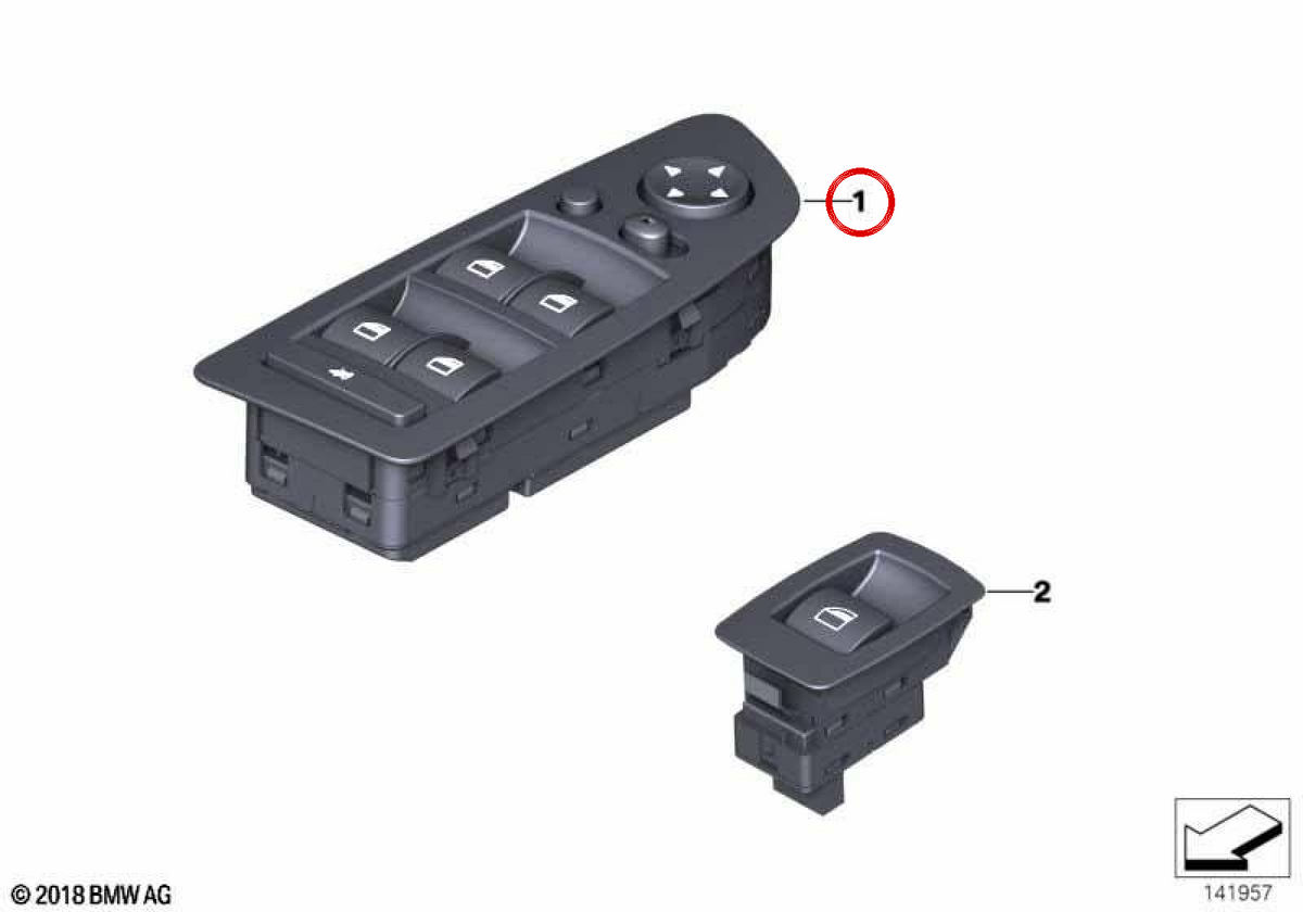 Switch Curval (driver) OEM 61319217366 per BMW E93. BMW originale.
