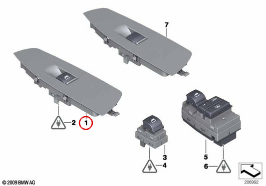 Ou Curre électrique électrique OEM 61319241945 pour BMW F01, F02. BMW d'origine.