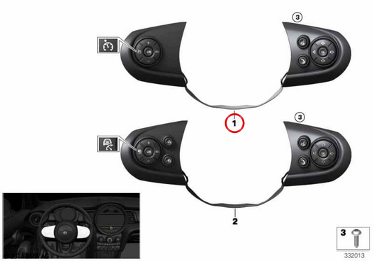 OEM 61319361954 Interruttore volante multifunzione sportivo per MINI F56, F55. MINI originale.