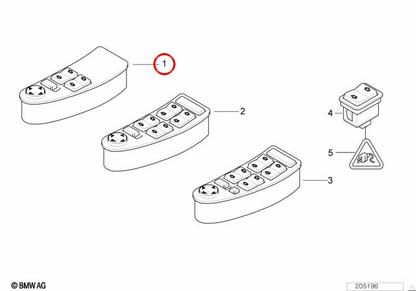 Driver's door control module OEM 61319362761 for BMW E39. Original BMW.