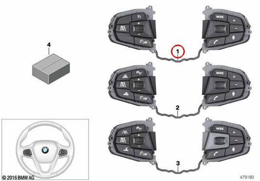 OEM 61319385661 Multifunktionsknöpfe Modul für BMW G01, G02, G08. Original BMW.