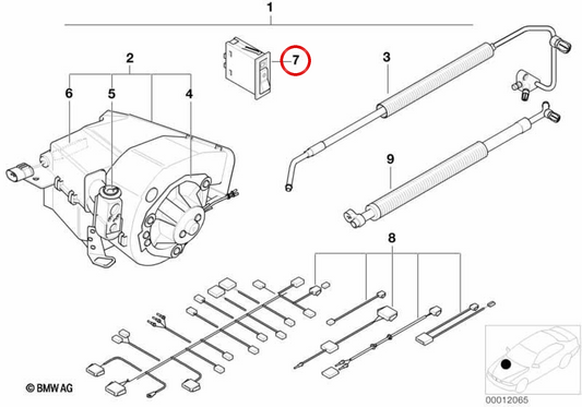 Interruttore di condizionamento dell'aria OEM 61319404048 per BMW E36. BMW originale.