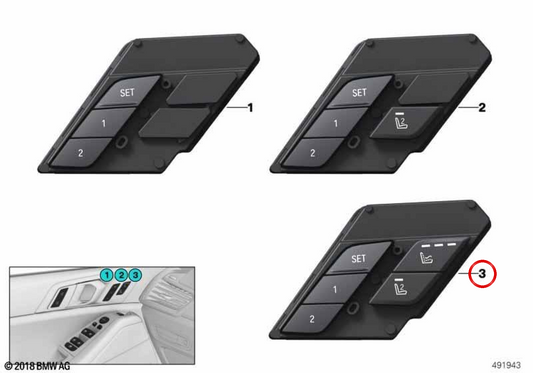 Module de commande Fonctions du siège droit OEM 61319436038 pour BMW G05, F95, G09. BMW d'origine.