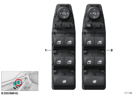 Módulo de controle de porta OEM 61319484290 para BMW G23, G82, G83. BMW genuíno.