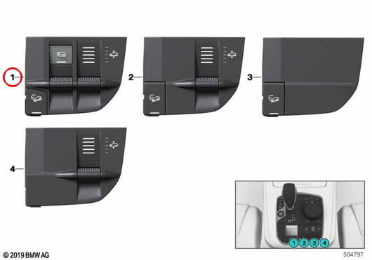 Interruptor de nivelación de suspensión OEM 61319495367 para BMW G05, G06, G07. Original BMW.